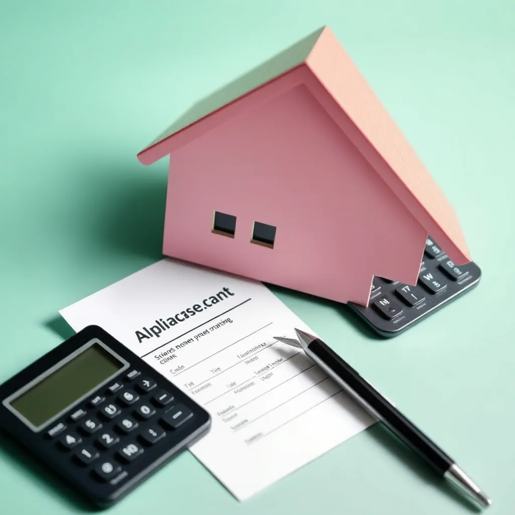 Finanzierungsplan mit Taschenrechner und Stift