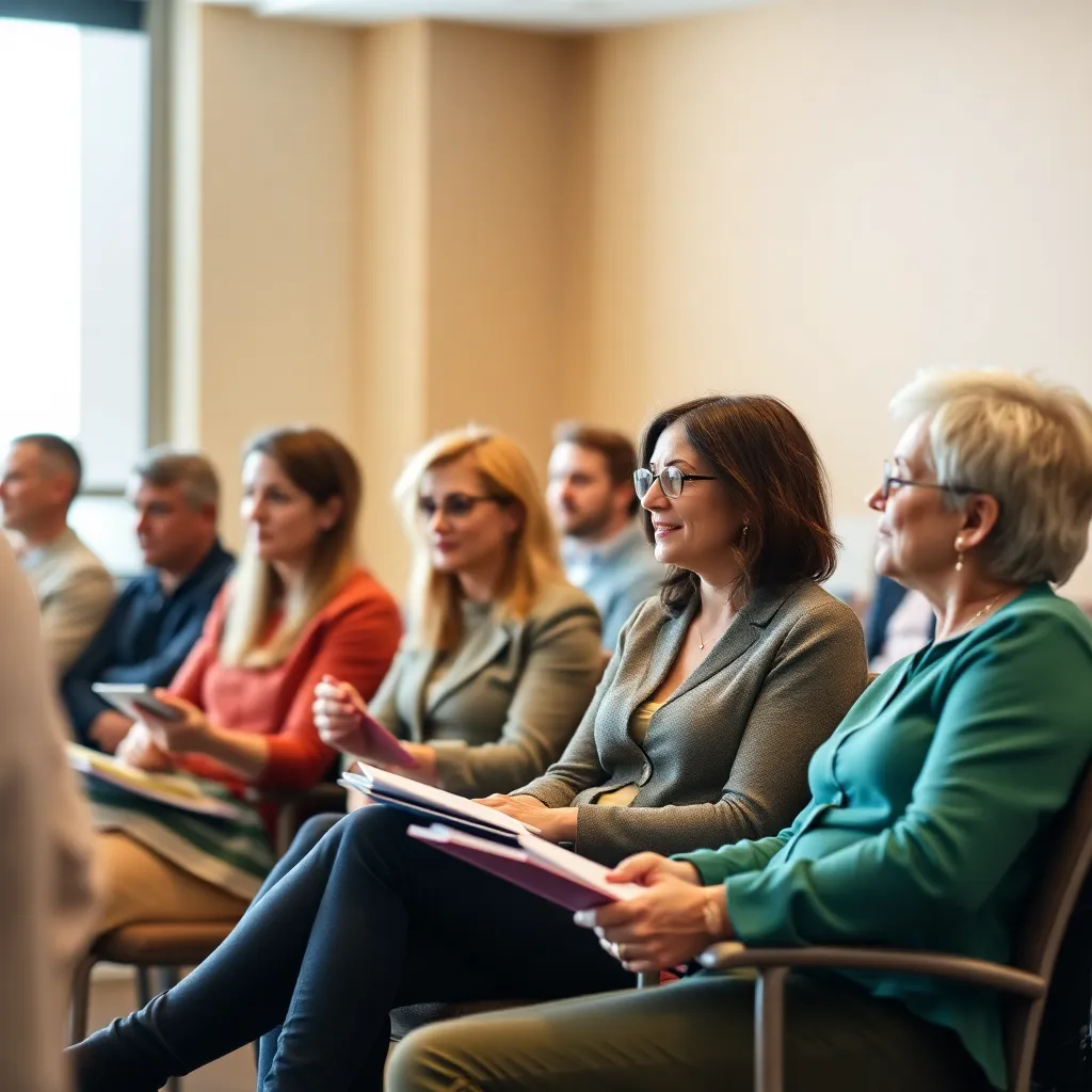 Teilnehmer eines Finanzbildungsseminars machen Notizen