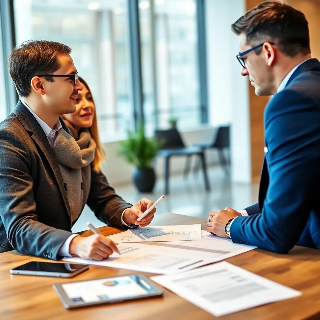 Finanzberater im Gespräch mit Kunden